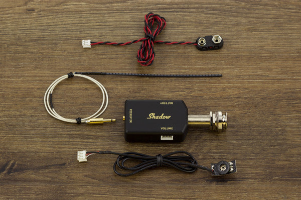 SH MS NFX V Micro-Sonic Pickup & Preamp with batter cable, nanoflex pickup and volume potentiometer